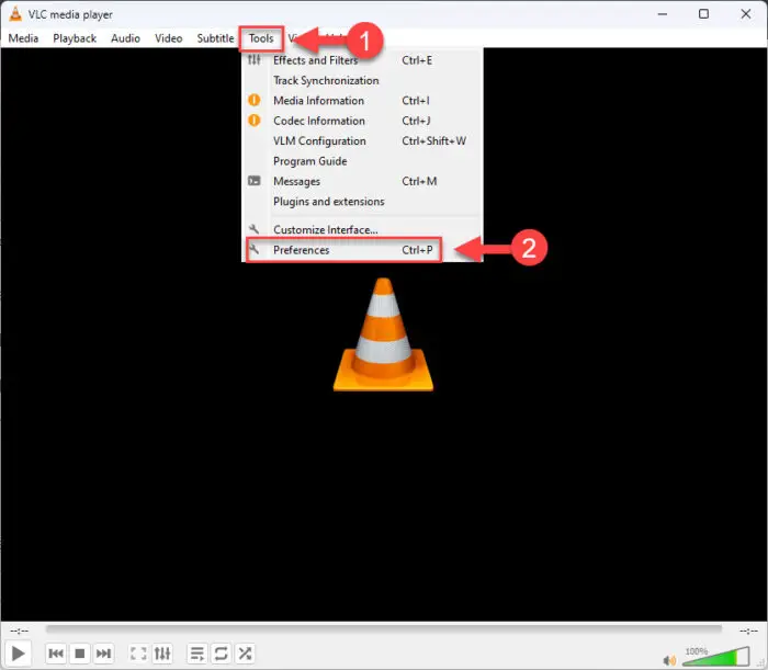 Open VLC players preferences