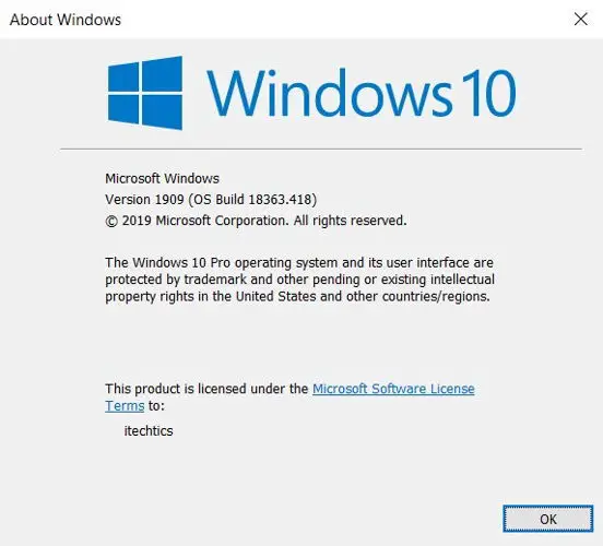 OS Build 18363 418