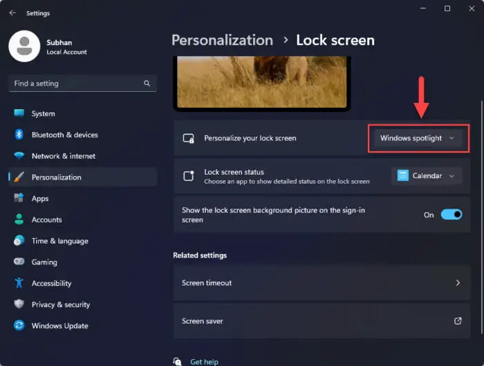Re enable Windows Spotlight for the lock screen