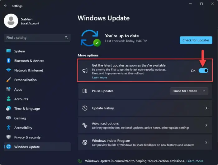 Receive the latest Windows updates on priority