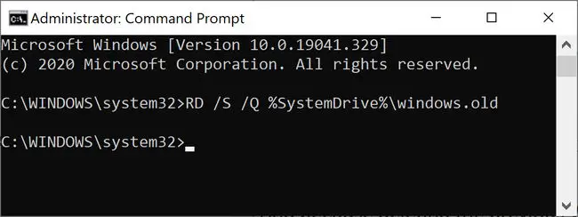 Remove previous Windows installation using command line