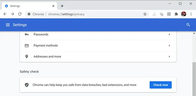 Safety check Chrome