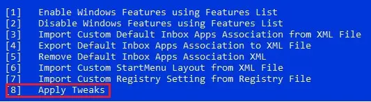 select apply tweaks