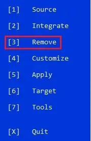 select remove