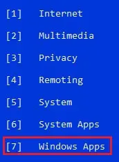 select windows apps