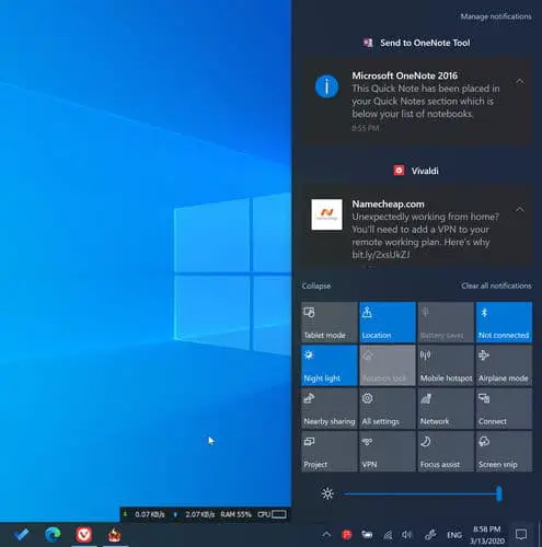 Showing all notifications in Windows 10