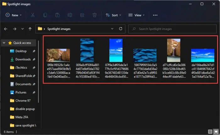 Spotlight images saved successfully