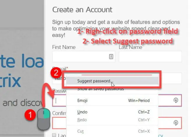 Suggest password in Chrome