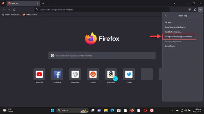 Troubleshoot Mozilla Firefox