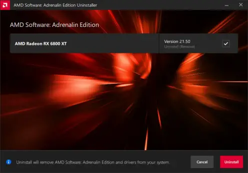 Uninstall AMD Adrenalin software