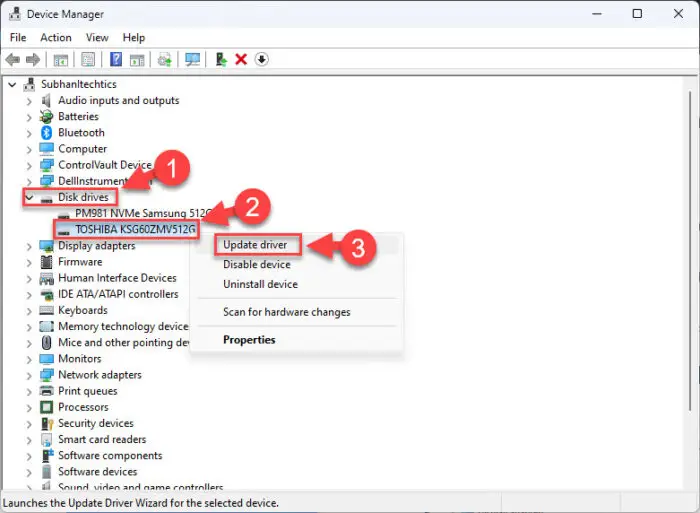 Update disk driver