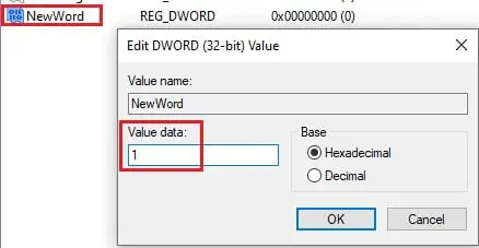 value data 1