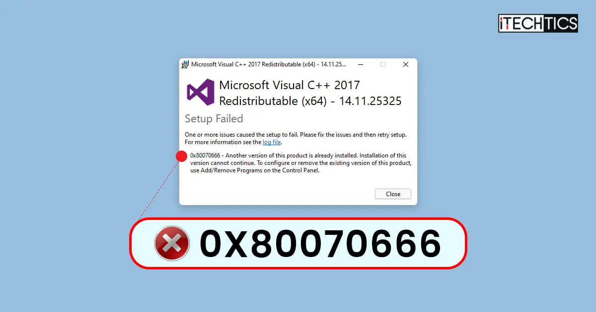 Visual C Redistributable Error code 0x80070666 1