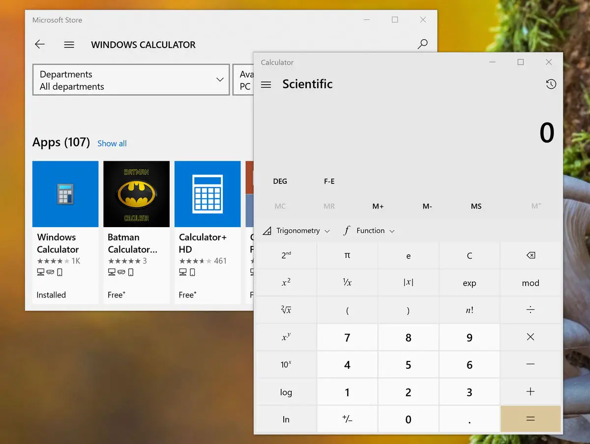 Windows 10 calculator