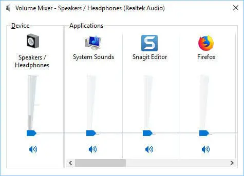 Windows 10 Sound Mixer
