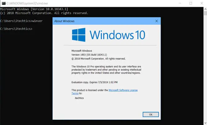 Windows 10 Version 1903