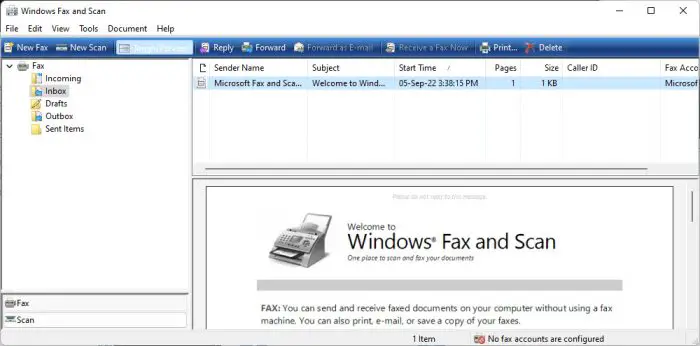 Windows Fax and Scan