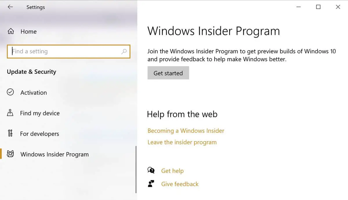 Windows Insider Program