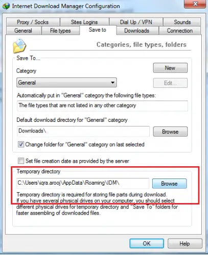 changing-the-temporary-folder-of-idm