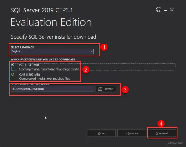 Download SQL Server 2019 ISO in any language