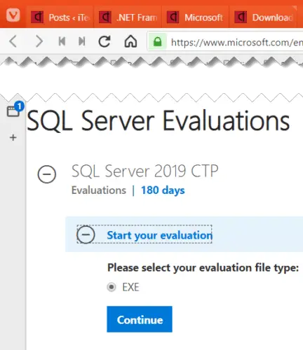 SQL Server 2019 evaluation